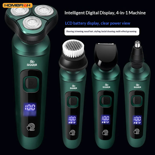 LCD Display Smart Electric Shaver, 3D Floating Triple Head Razor, USB Rechargeable Waterproof for Shaving & Beard Trimming Peaceful Pleasures Health and Wellness