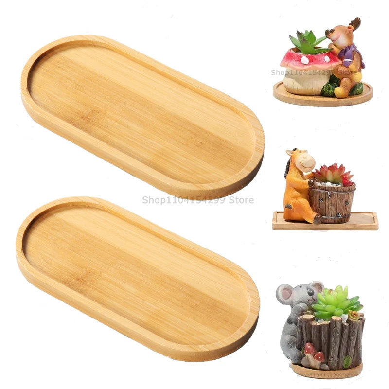 Bamboo Multi-Purpose Tray Set | Plant, Kitchen & Bathroom Use