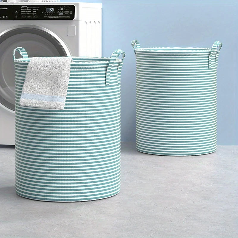 Large Collapsible Laundry Basket with Handles – Tall Round Hamper