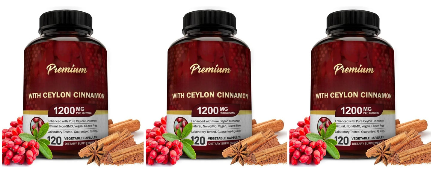 Ceylon Cinnamon Capsules | True Cinnamomum Verum | 120ct
