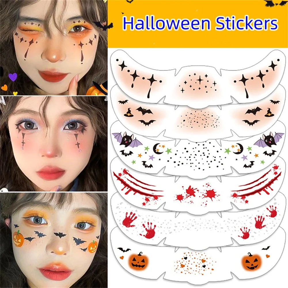 Halloween Glow in the Dark Temporary Face Tattoo Stickers