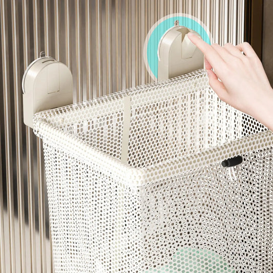 Wall-Mounted Mesh Laundry Hamper | No-Drill Suction Basket Laundry Hamper Peaceful Pleasures Health and Wellness China Mainland