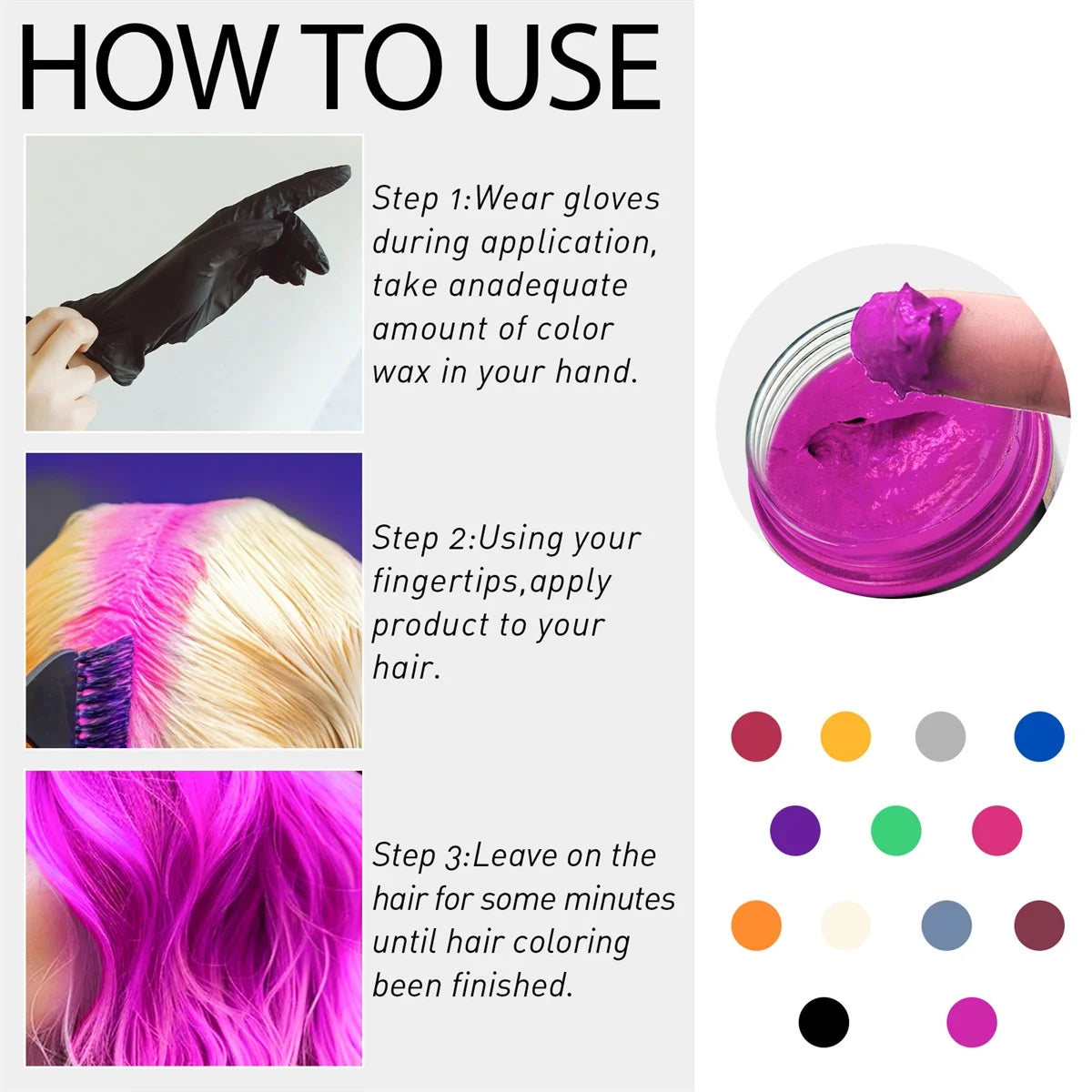 Valentine's Day DIY Hair Dyed Mud Hair Colour Wax Easy To Wash Coloring Cream One-time Hairs Beard and Eyebrows Colour Products Peaceful Pleasures Health and Wellness
