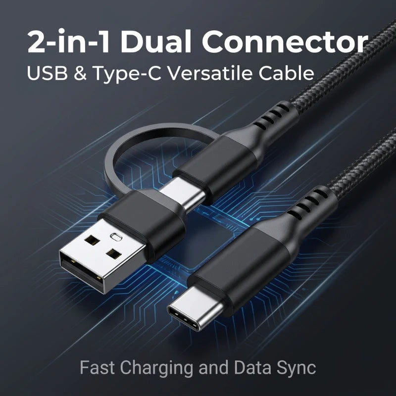 60w C To C Line Two-In-One Charging Cable USB To Type-c 1m/3m Suitable For Mobile Phones And Tablets Fast Charging Data Cable Peaceful Pleasures Health and Wellness
