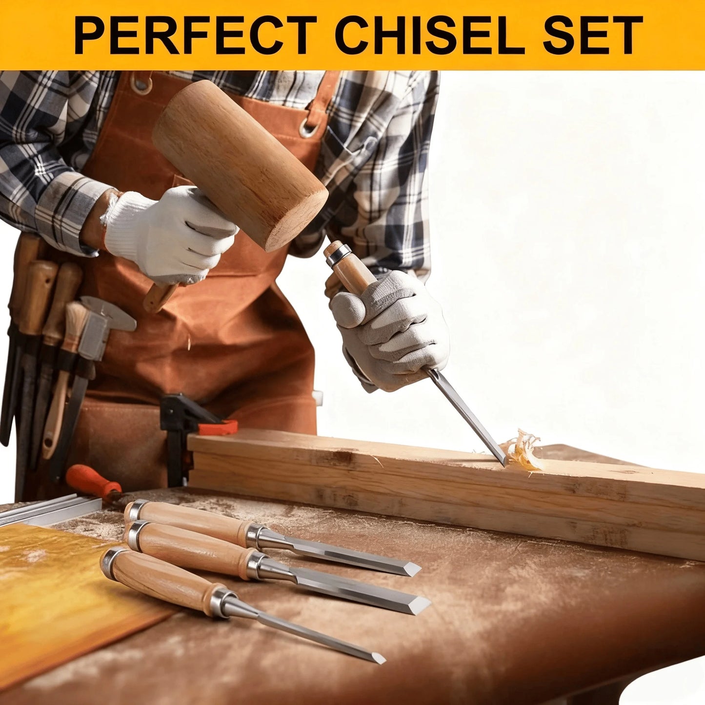 6 12 18 Wood Carving Chisels Professional Woodworking Ergonomic Tools