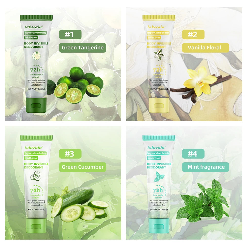 Lakerain Mint Deodorant Cream – 72Hr Aluminum-Free Odor Control Deodorant Cream Peaceful Pleasures Health and Wellness