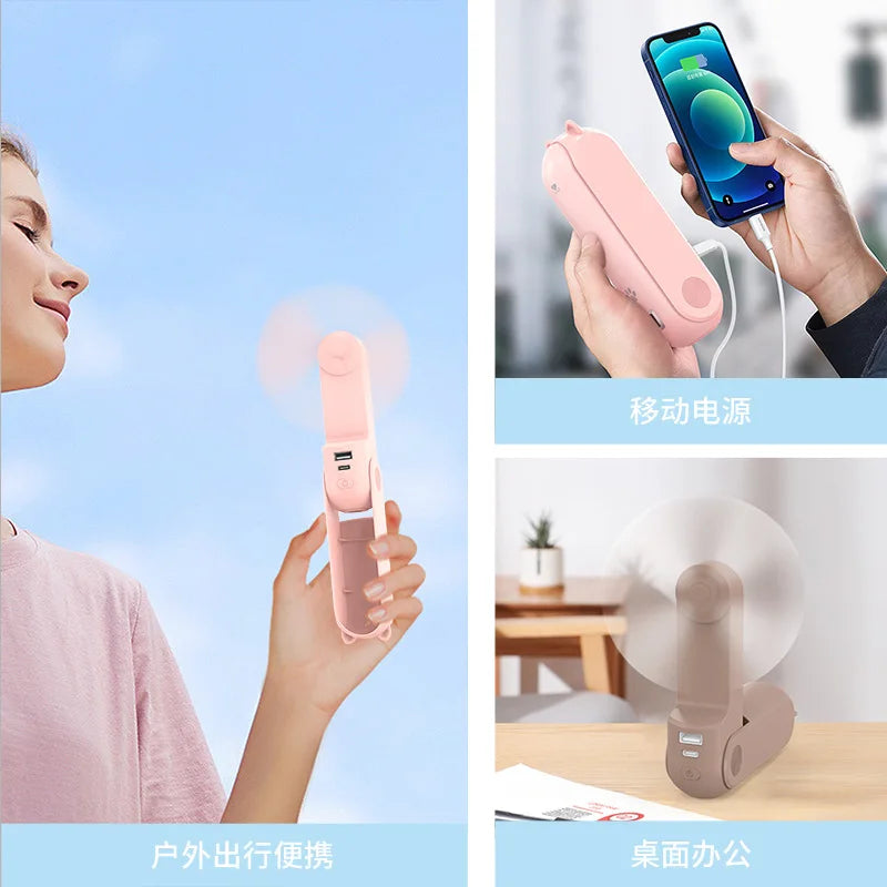 Handheld Folding USB Fan – Portable Mini Desktop Fan