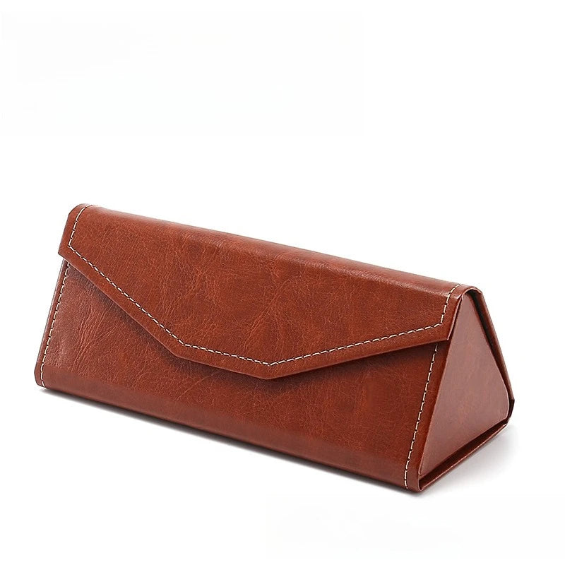 Triangle Folding Glasses Case | Plaid Snakeskin Sunglasses Box