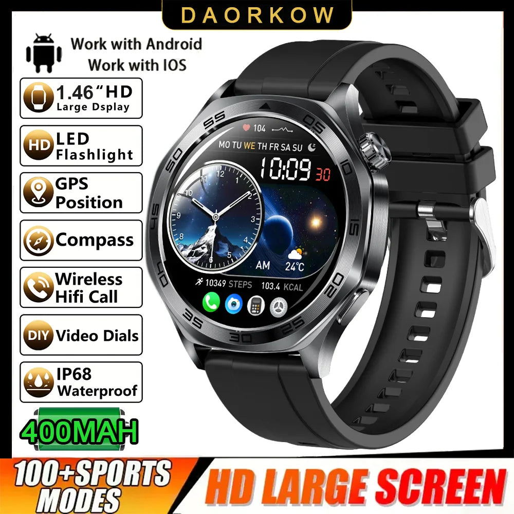DAORKOW Smartwatch 1.46" IPS IPX8 | 100+ Activity Modes