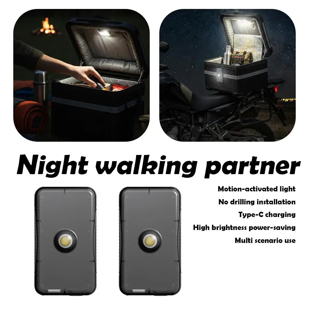Motorcycle Locomotive Box Sensor Light LED Tail Box Anti-Collision Lamp Convenient Outdoor Fishing Camping Night Light Peaceful Pleasures Health and Wellness