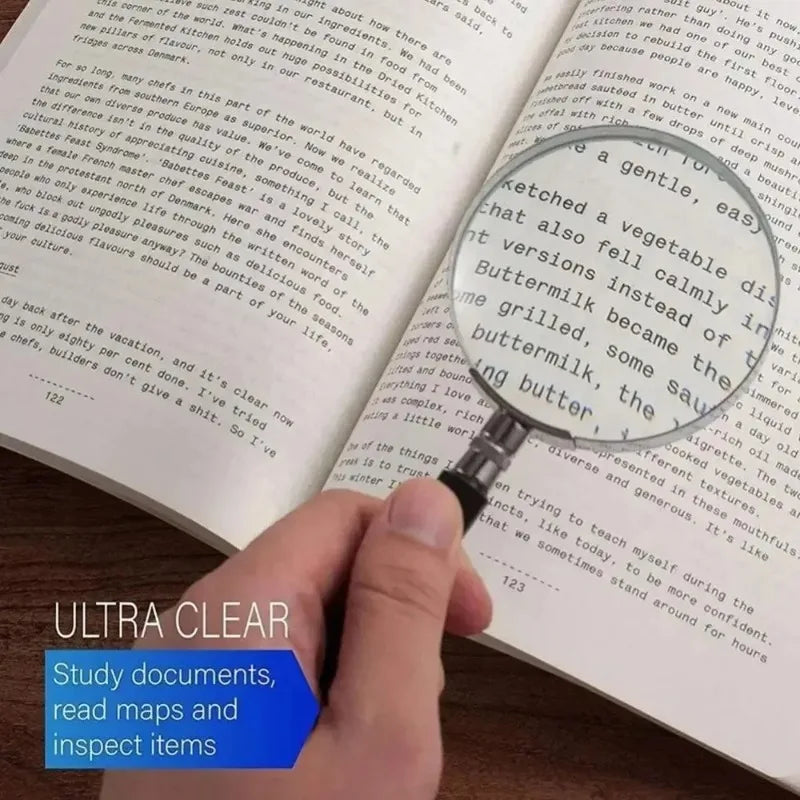 High-end Handheld Magnifying Glass Classic 5x Semi Metallic Circular 60mm for High-definition Jewelry Appraisal Reading Peaceful Pleasures Health and Wellness