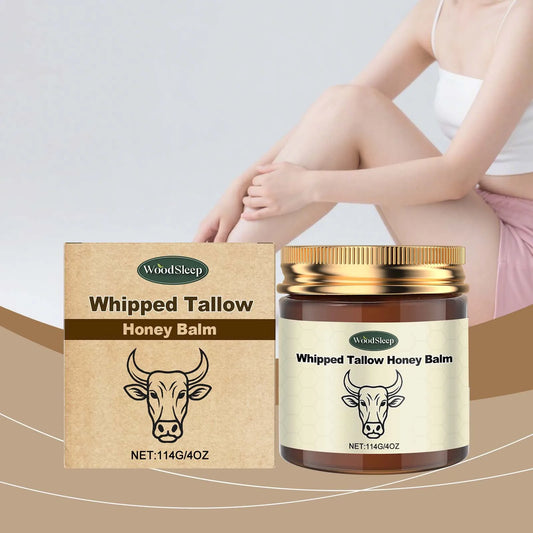 WOODSLEEP Whipped Beef Tallow Honey Balm Face Cream 114g Tallow Face Balm Peaceful Pleasures Health and Wellness