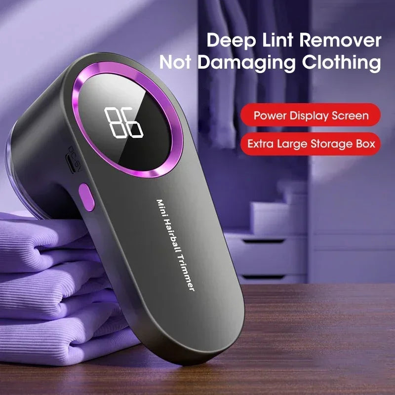 Lint Remover For Clothing LED Digital Electric Pellet Fluff Remover USB Rechargeable Fuzz Fabric Shaver Sweater Peaceful Pleasures Health and Wellness