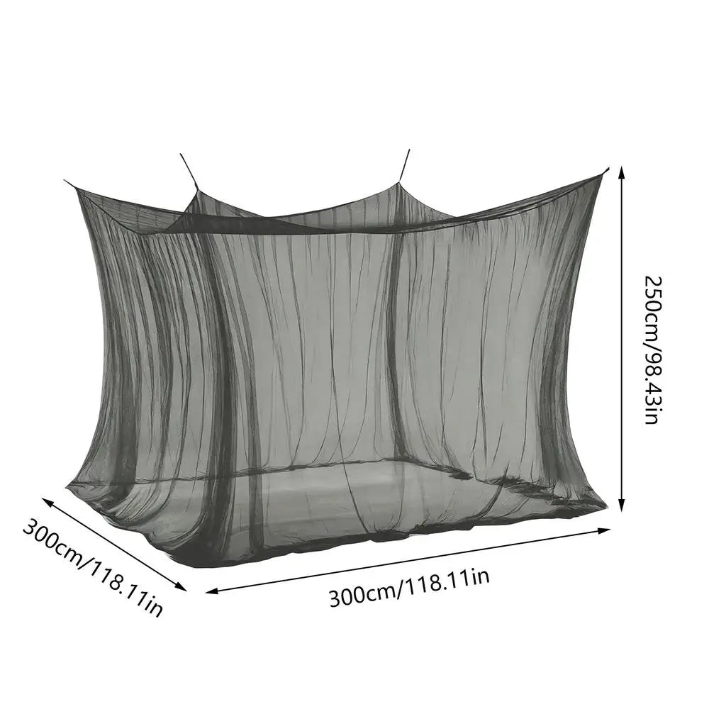 Patio Netting 9.84x9.84x8.2ft Portable Square 4 Corner Mesh Drapes Camping Cot Mosquito Net For Tables Chairs Under Gazebo Peaceful Pleasures Health and Wellness Black