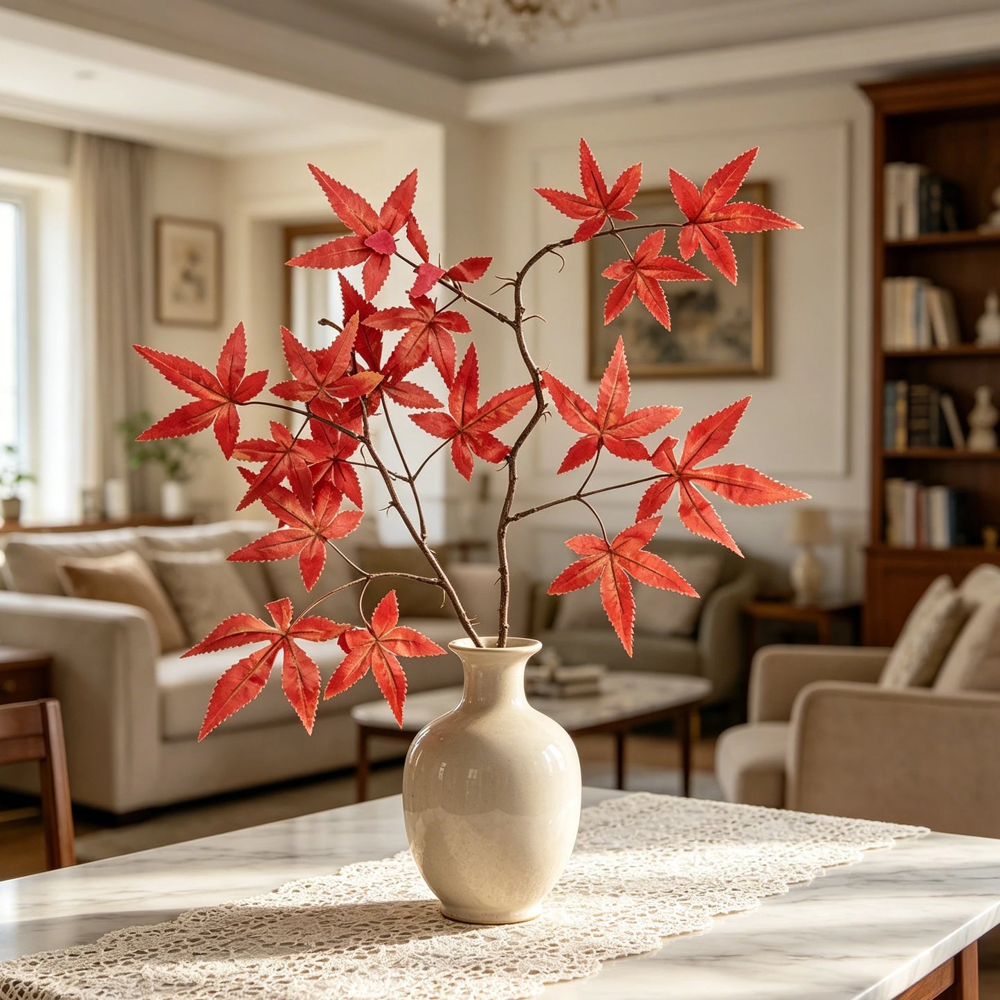 Artificial Autumn Maple Leaf Bouquet | Fall Wedding & Home Decor
