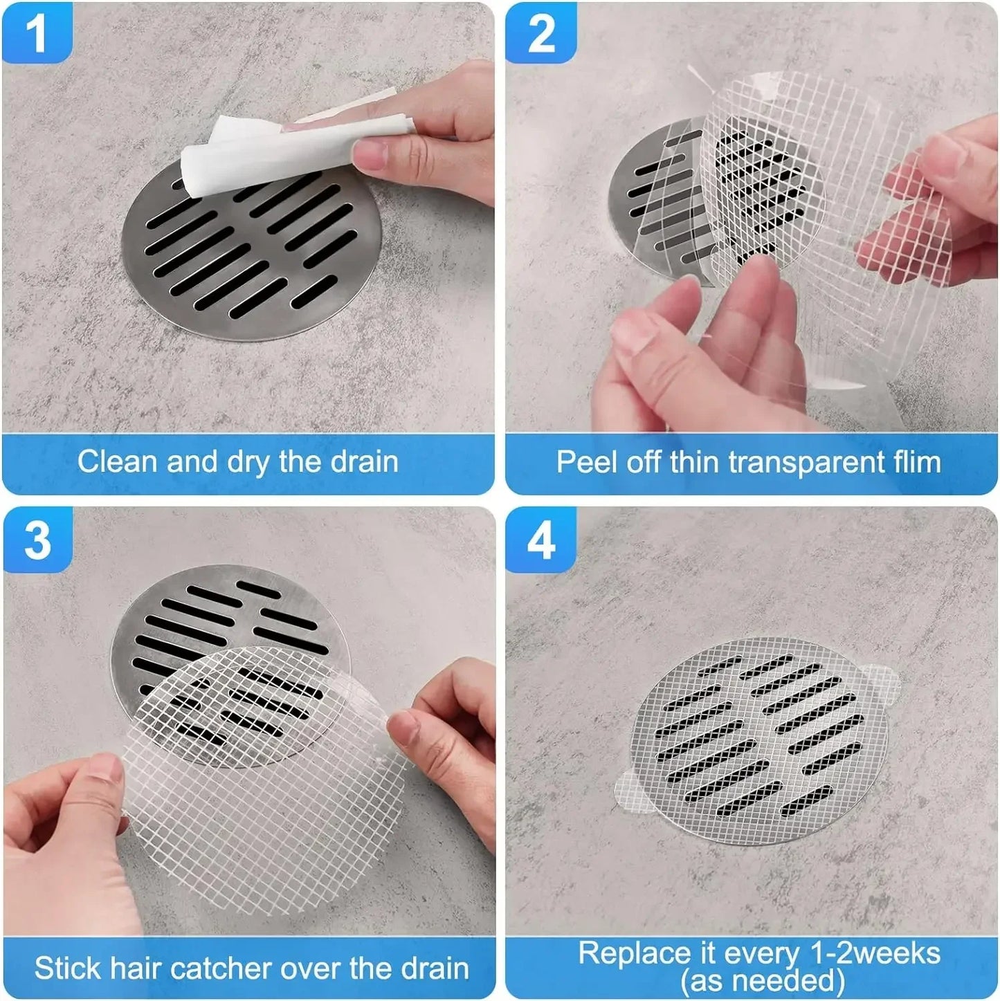 Disposable Drain Hair Catcher Sticker Mesh Net Strainer 5–30 pcs