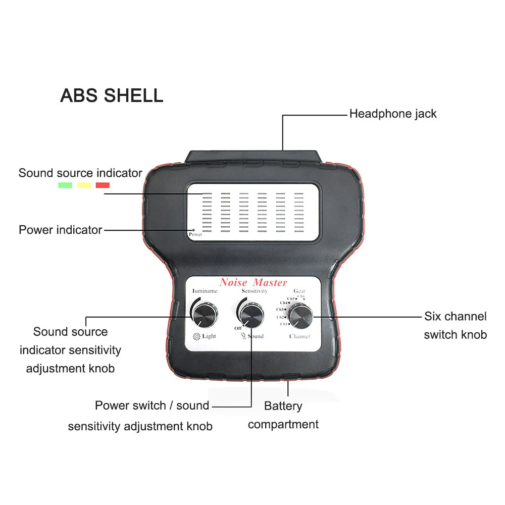 KKMOON 6-Channel Electronic Car Stethoscope Noise Detector