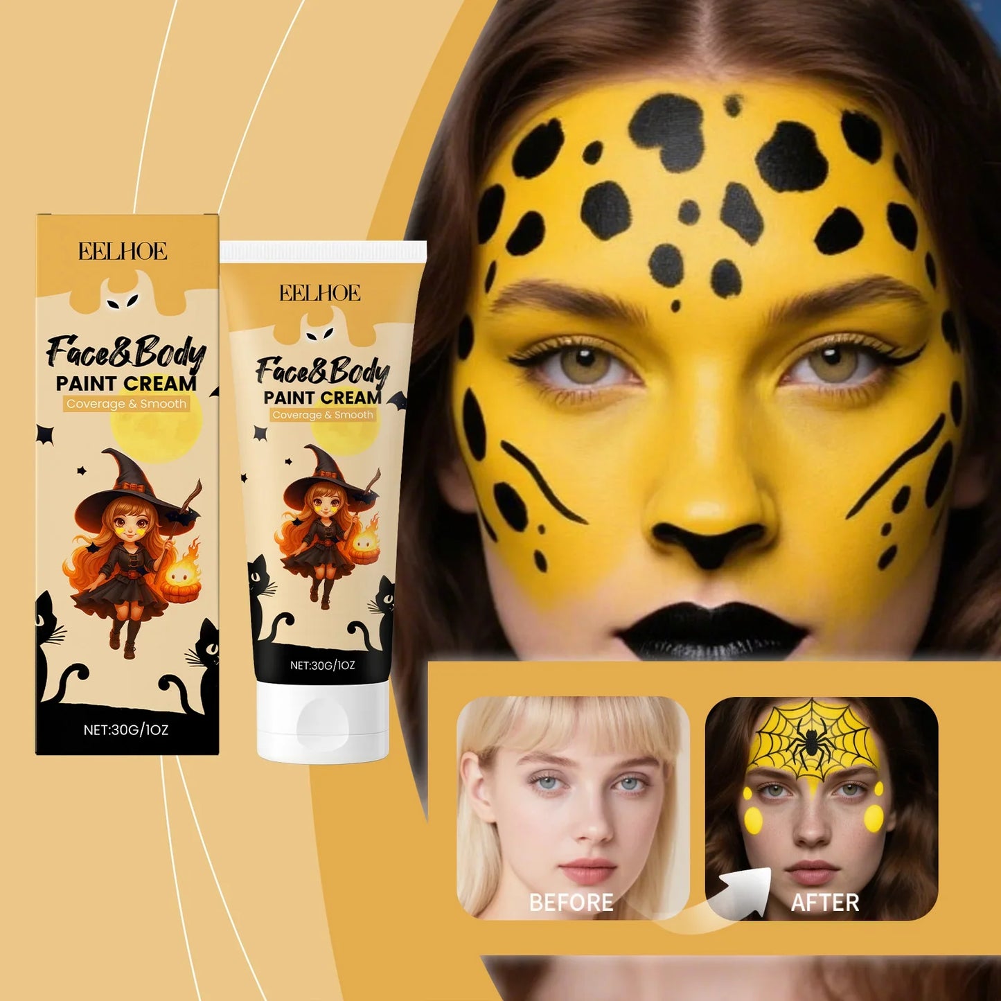 EELHOE Halloween Face & Body Paint Cream – Clown Cosplay