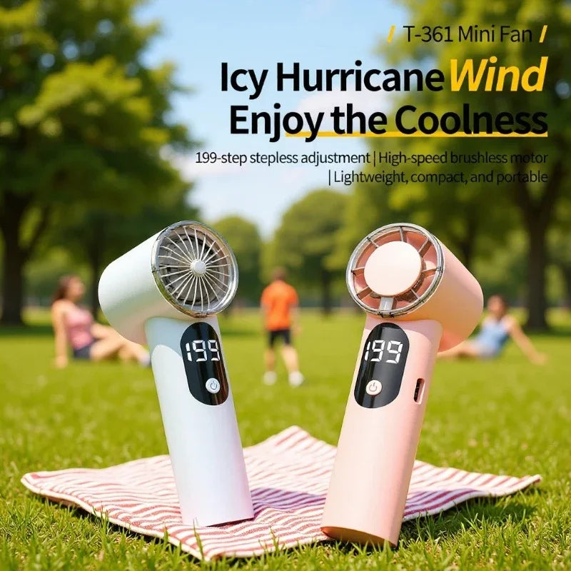 Lenovo Portable Mini Handheld Cooling Fan USB Rechargeable Pocket Desktop High Speed Small Fan for Outdoor Office Travel Peaceful Pleasures Health and Wellness