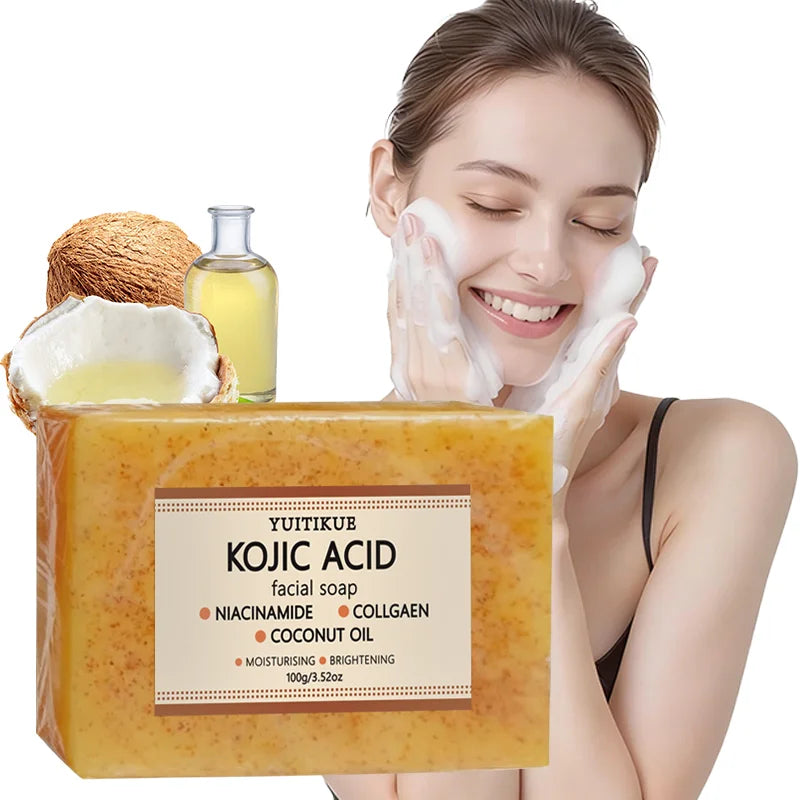 YUITIKUE Kojic Acid Brightening Soap – Niacinamide & Coconut Oil