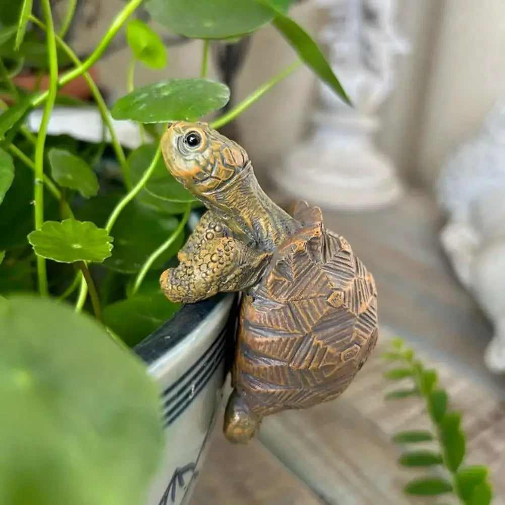 1/2Pcs Creative Simulation of Small Turtles Resin Crafts Gardening Balcony Flower Pot Decoration Home Fish Tank Small Ornaments Peaceful Pleasures Health and Wellness