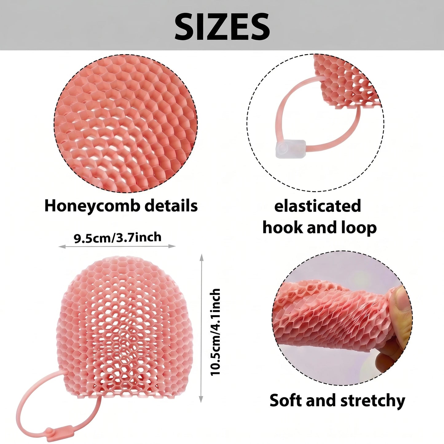 Honeycomb Exfoliating Shower Finger Caps | Silicone Bath Scrubber