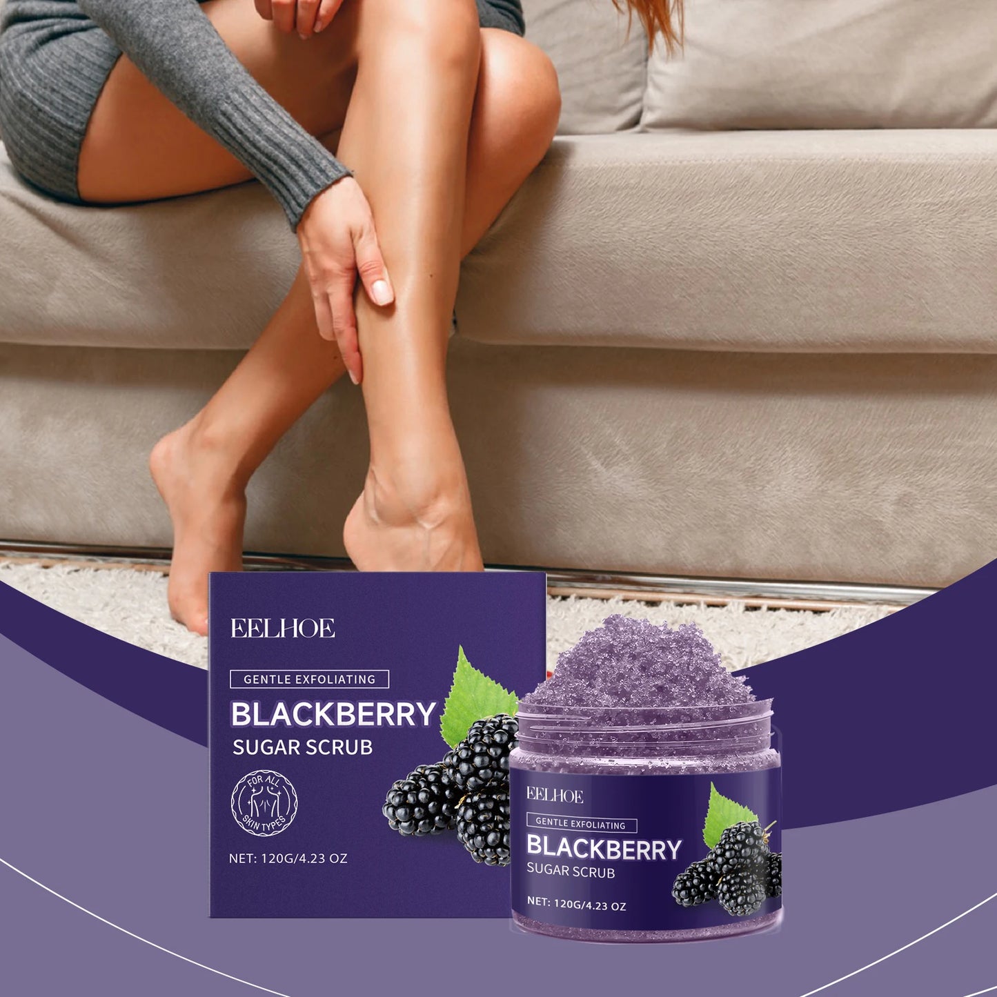 Blackberry Sugar Body Scrub Effectively Removes Dead Skin Restores Smooth Delicate Skin Deep Moisturizing Exfoliating Body Scrub Peaceful Pleasures Health and Wellness