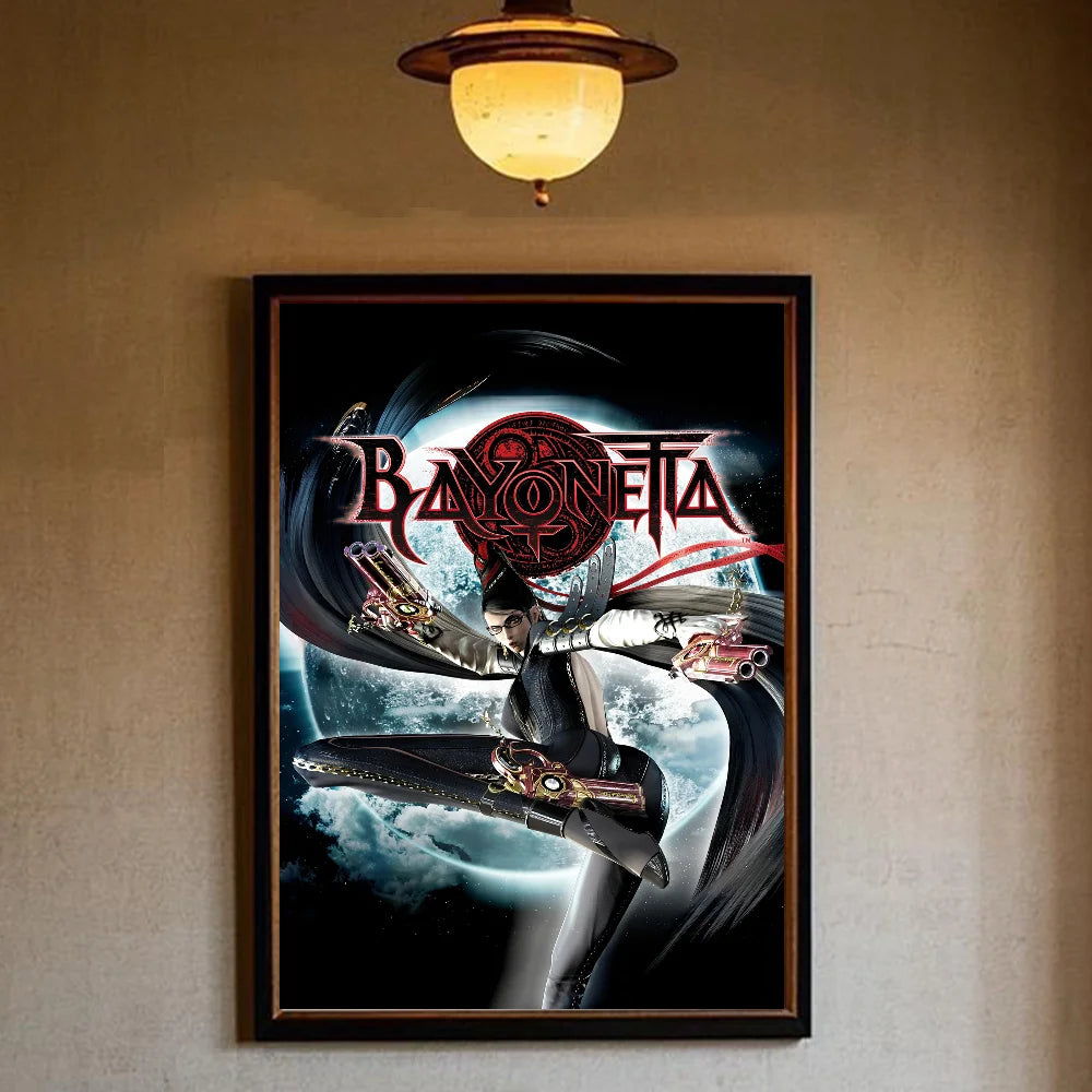 Bayonetta 3 Vintage Poster | HD Waterproof PVC Wall Art Gaming Wall Poster Peaceful Pleasures Health and Wellness z13 40X50cmNoframe