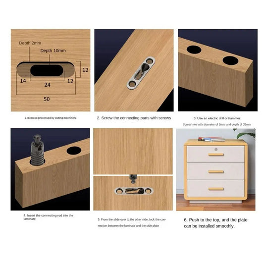 Invisible Cabinet Board Connectors – 4-Set Metal Shelf Support Cabinet Board Connectors Oasis Select
