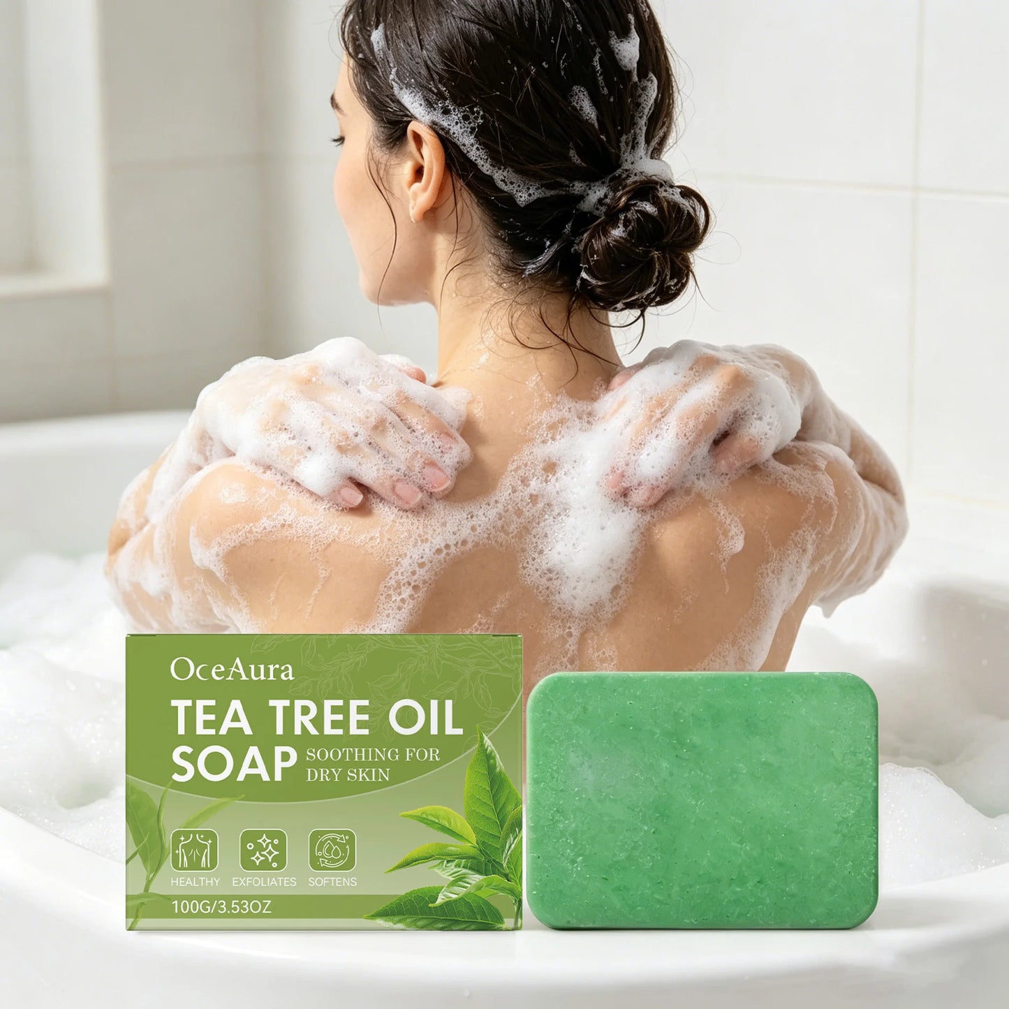 OceAura Tea Tree Soap Bar | Cleanse, Moisturize & Refresh