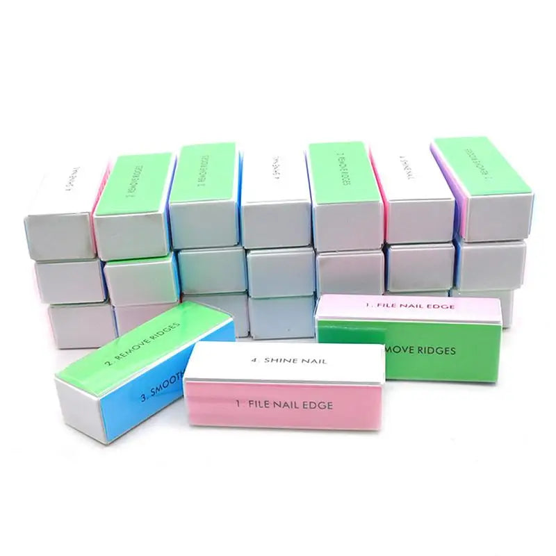 5 Pcs/Lot Nail Buffer Block 4 Way Colorful Buffing Block Shine Polisher Nail Buffing File Manicure Sanding Nail Art Tools Peaceful Pleasures Health and Wellness