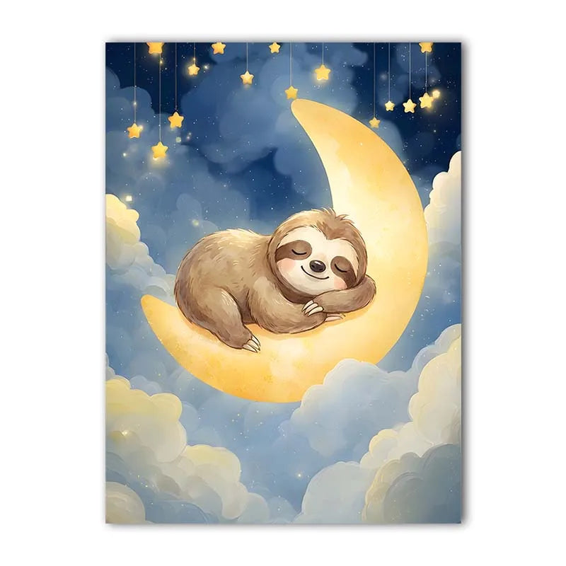 Nordic Animal Moon Canvas Print – Baby Nursery Wall Art Poster Nursery Canvas Print Peaceful Pleasures Health and Wellness 02 15x20cm No Frame China Mainland