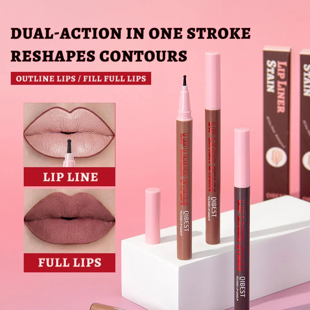 QIBEST Matte Lip Liner Waterproof Sweatproof Multi-color Correcting Liquid Lipstick Pen Brown Lipliner Cosmetics For Women Peaceful Pleasures Health and Wellness
