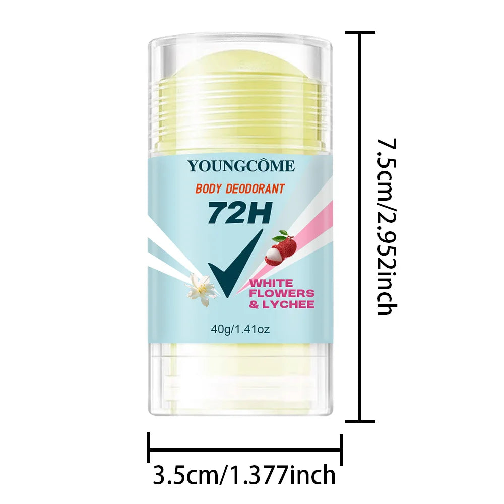 Body Deodorant 72H Anti Sweating Keep Drying Lasting Fragrance Remove Armpit Odor Underarm Refresh Sticks Fade Body Odor Peaceful Pleasures Health and Wellness 1pcs