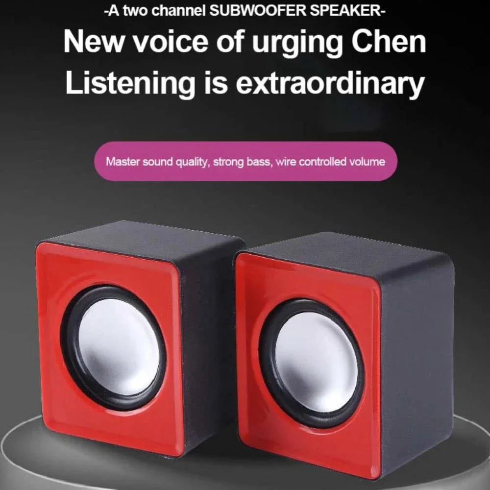 AyeBeau Mini USB Computer Speakers – 2.0 Stereo Desktop PC