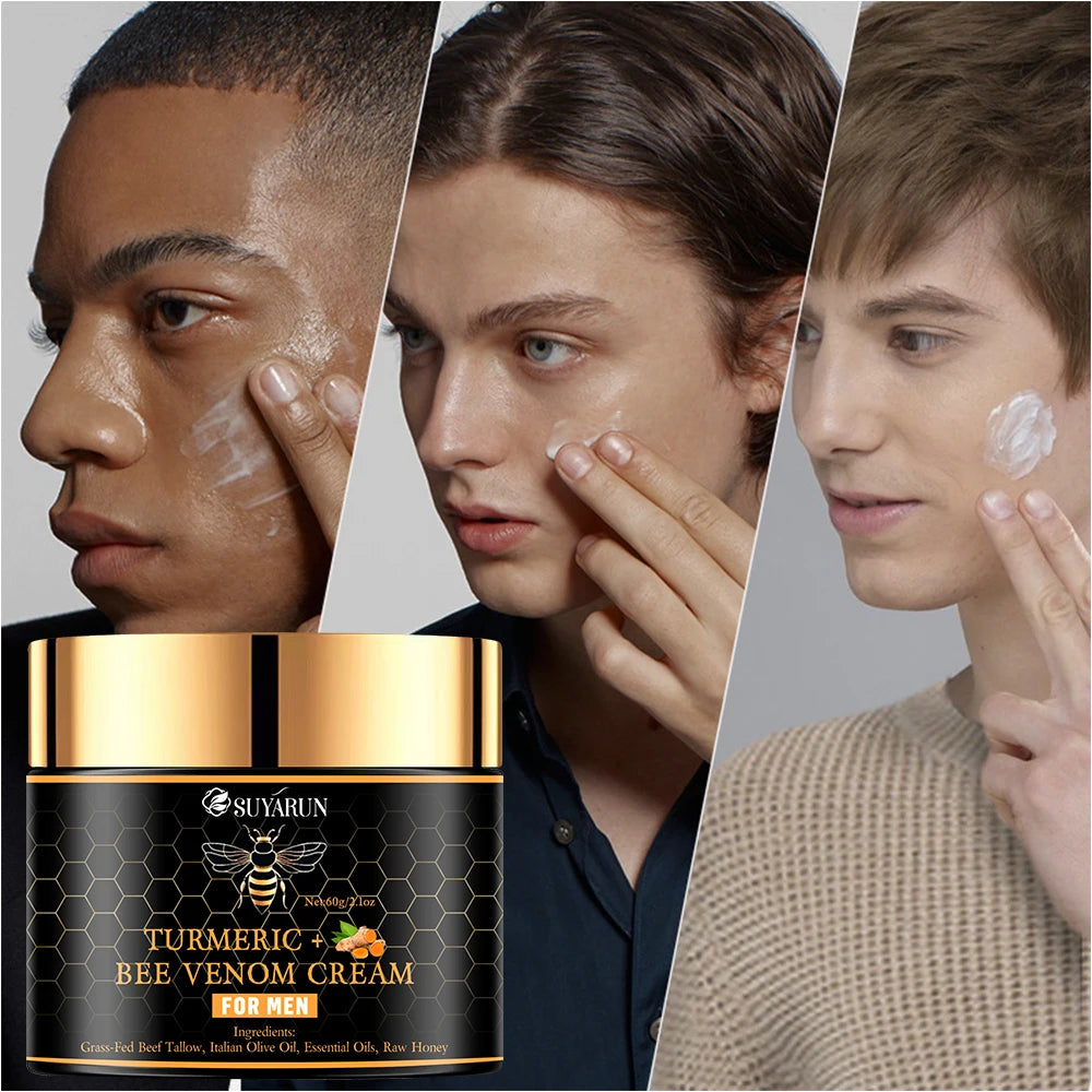 SUYARUN Bee Venom for Men Anti-aging Cream moisturizes, tightens, reduces wrinkles, glycerin and bee venom, moisturizes skin. Peaceful Pleasures Health and Wellness