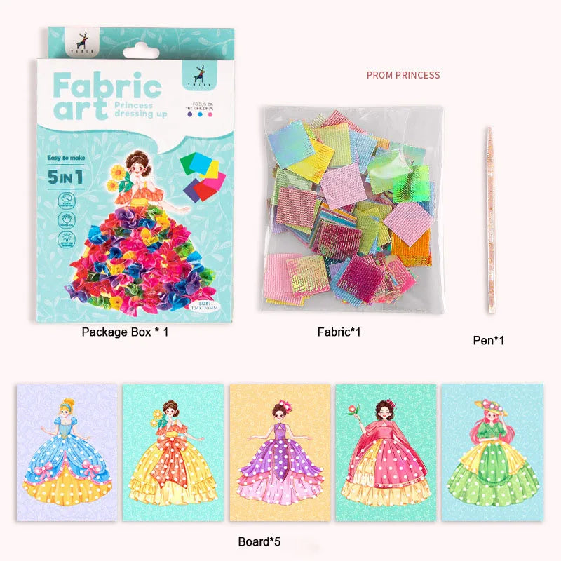 Poke-in Art Crafts Kids Puzzle Fabric Puncture Painting Magical