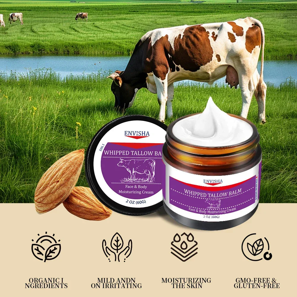 Whipped Tallow Balm Face Cream – Collagen & Hyaluronic Acid Peaceful Pleasures Health and Wellness