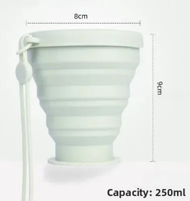 New model Portable Silicone Folding Cup with Hanging Hole Collapsible Outdoor Water Cup for Camping Hiking Travel toothbrush cup Peaceful Pleasures Health and Wellness green