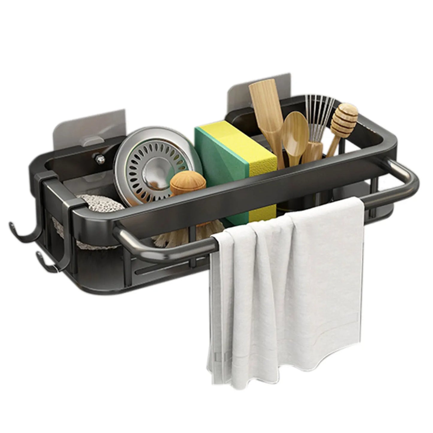 No-Drill Stainless Steel Kitchen Sink Organizer & Drainer Rack