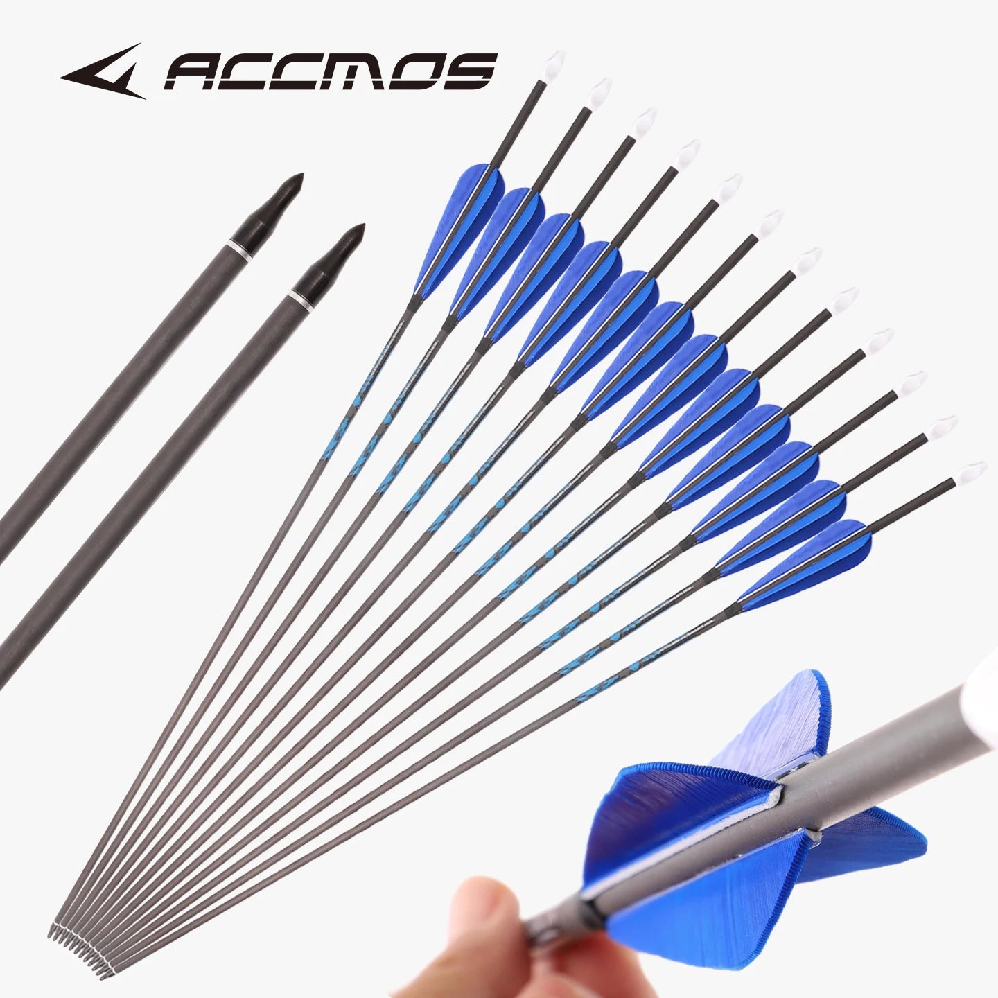 6 12 Shooting Arrow ID6 2 Pure Carbon Rod Blue True Feather Hunting