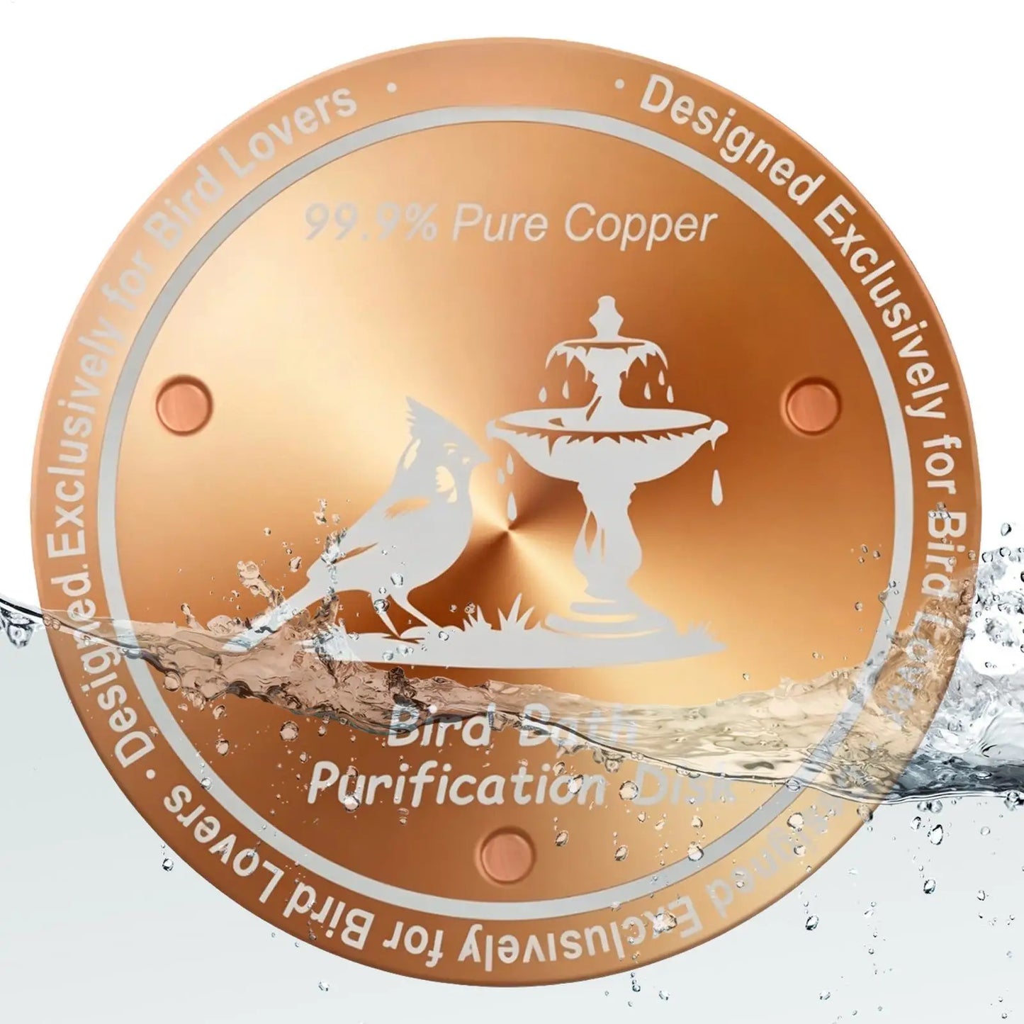 Copper Bird Bath Purification Disk – Natural Algae Cleaner