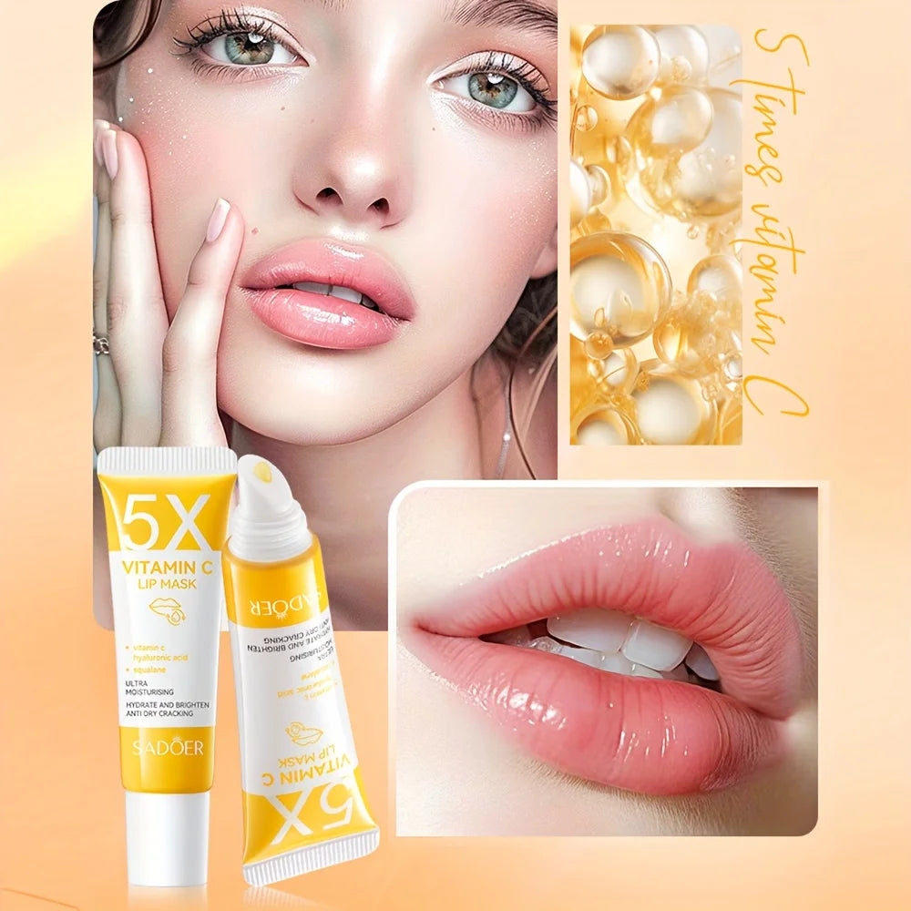 Vitamin C Lip Mask,Pink Tender Moisturizing Nourishing And Hydrating Lip Balm 10gx1pc Peaceful Pleasures Health and Wellness