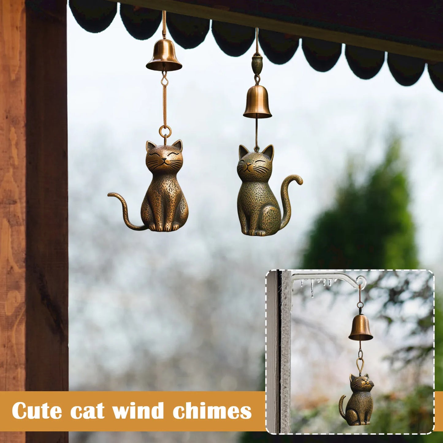 Metal Cat Wind Chime – Outdoor Garden Décor Gift for Cat Lovers