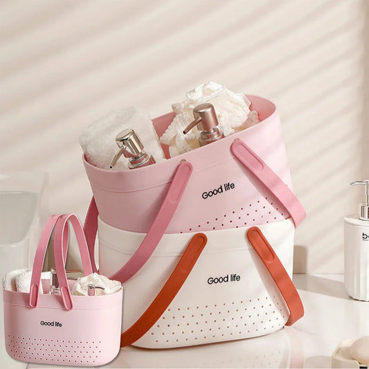 Portable Shower Caddy Basket – Plastic Organizer Tote with Handles Shower Caddy Basket Peaceful Pleasures Health and Wellness