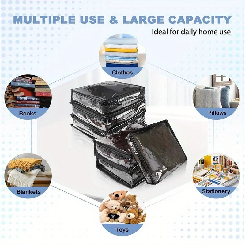 Clear Zippered Storage Bags for Sweaters, Blankets & Linens