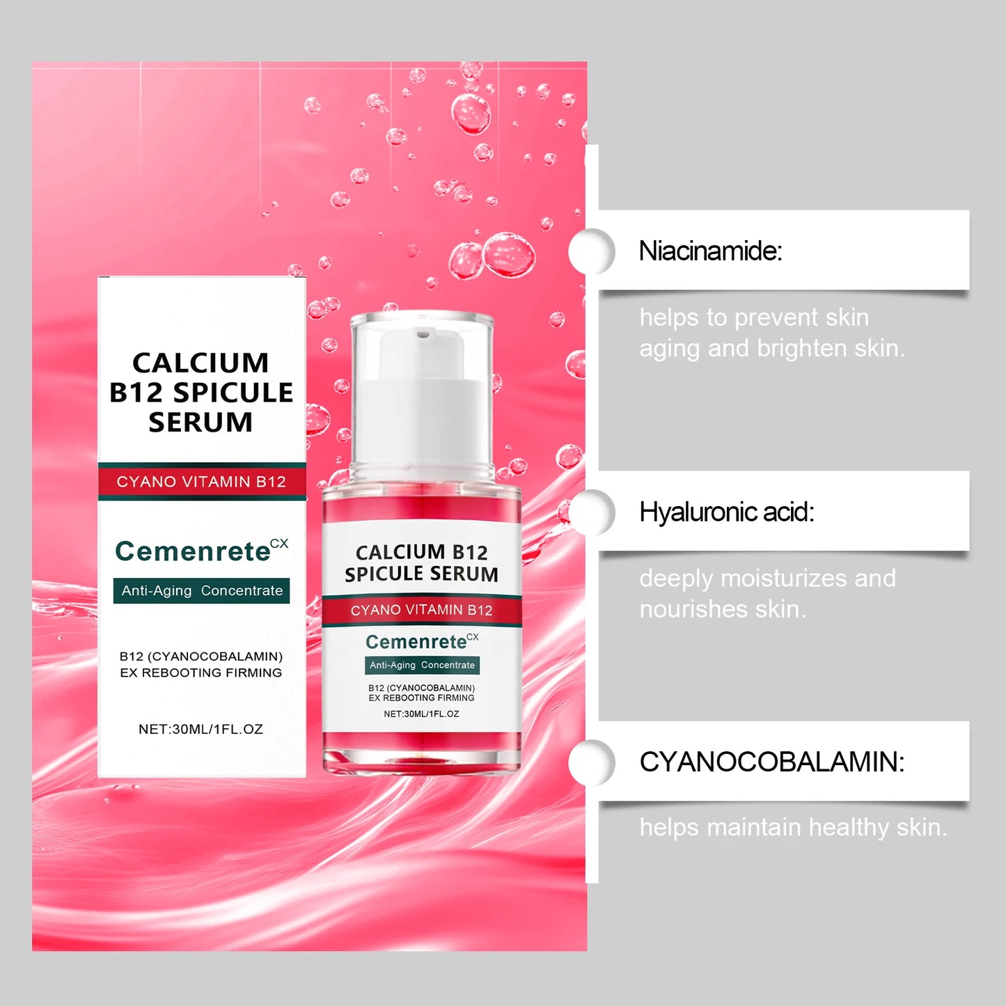 Hoygi Calcium Anti-Aging Skincare Set – Serum, Eye Patches & Balm