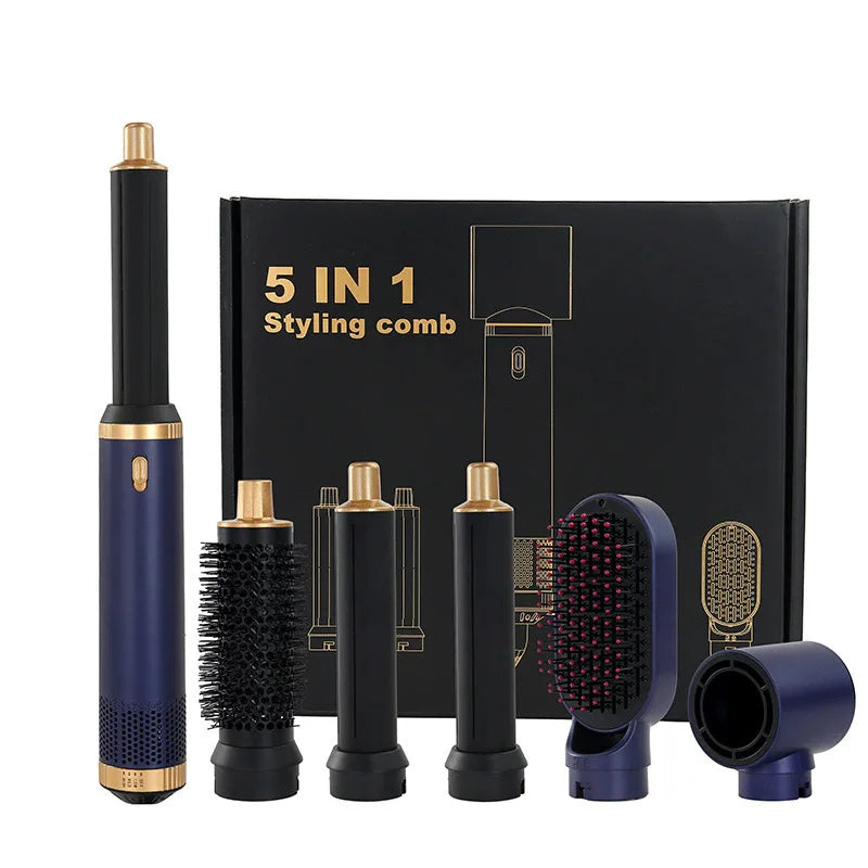 5 in 1 Hair Dryer Brush Hot Comb Set Professional Curling Iron Hair Straightener Styling Tool For Professional Hair Dryer Peaceful Pleasures Health and Wellness