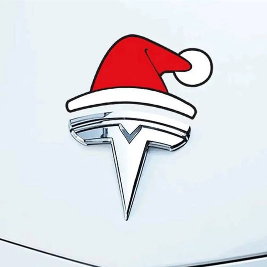 Christmas Santa Sticker for Tesla Model 3 & Y – Front Emblem Car Emblem Sticker Peaceful Pleasures Health and Wellness