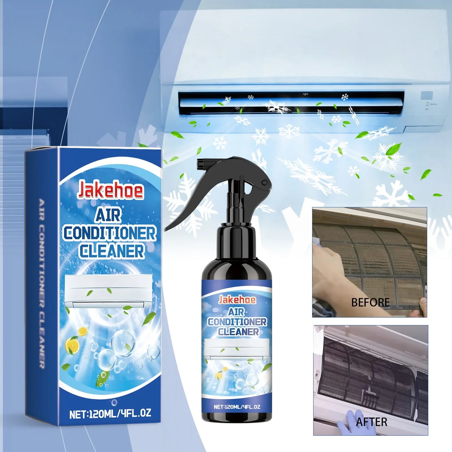 JAKEHOE AC Foam Cleaner Spray – Dust, Bacteria & Odour 120ml